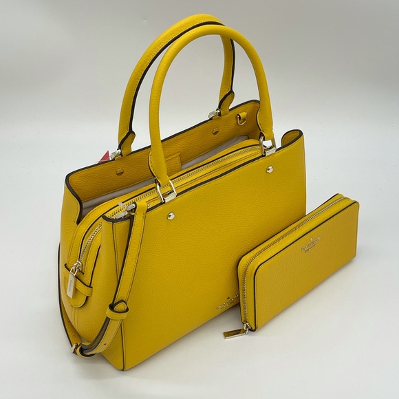 Kate Spade Medium Triple Compartment Satchel Bag & Continental Wallet Su… - Picture 3 of 11